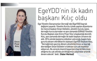EGEYDD’NİN İLK KADIN BAŞKANI KILIÇ OLDU